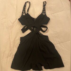 LF Millau Romper Black Cut Out Strappy